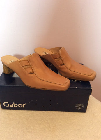 Gabor Camel Leather Slip On Heel Mules Size 5/38 - Whispers Dress Agency - Sold - 2