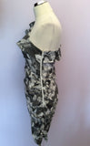 Forever Unique Black & White Marilyn Monroe News Print One Shoulder Dress Size 14 - Whispers Dress Agency - Sold - 4