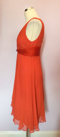 LK Bennett Orange Silk Dress Size 12 - Whispers Dress Agency - Sold - 3