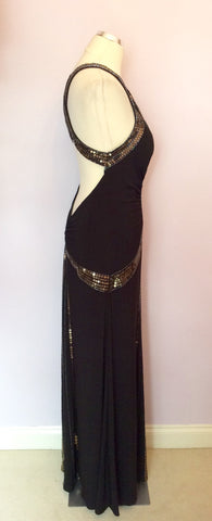 Sousourada Designs By Penny Black Beaded & Sequin Trim Long Evening Dress Size XL - Whispers Dress Agency - Womens Dresses - 7