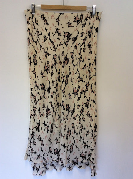 JAEGER FLORAL PRINT SILK CALF LENGTH SKIRT SIZE 14 - Whispers Dress Agency - Womens Skirts - 1