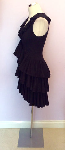 Temperley Black Silk, Merino Wool & Cashmere Tiered Dress Size M - Whispers Dress Agency - Womens Dresses - 4