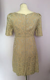 French Connection Beige & Silver Print Dress Size 10 - Whispers Dress Agency - Womens Dresses - 3