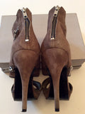 DUNE LIGHT BROWN SUEDE PEEP TOE ANKLE BOOTS/HEELS SIZE 5/38 - Whispers Dress Agency - Womens Heels - 4