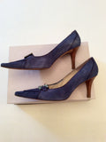 ANA BONILLA BLUE SUEDE HEELS SIZE 5.5/38.5 - Whispers Dress Agency - Womens Heels - 3