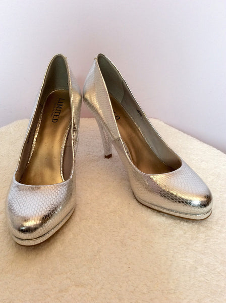 Marks & Spencer Silver Snakeskin Heels Size 6.5/39 - Whispers Dress Agency - Sold - 1