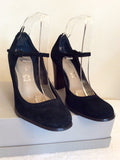 Marks & Spencer Autograph Black Suede Mary Jane Heels Size 5/38 Wider Fit - Whispers Dress Agency - Heels - 2