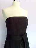 Monsoon Dark Green Strapless Silk Occasion Dress Size 12 - Whispers Dress Agency - Womens Dresses - 2