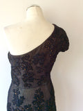 FRENCH CONNECTION BLACK BEADED & SEQUINNED ONE SHOULDER DRESS SIZE 12 - Whispers Dress Agency - Sold - 6