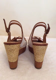 Brand New Moda In Pelle White & Tan Wedge Slingback Heels Size 5/38 - Whispers Dress Agency - Sold - 5