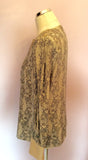 Brand New Reiss Cream & Black Lace Print Silk Blouse Size 14 - Whispers Dress Agency - Sold - 2