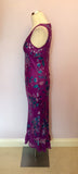 MONSOON PURPLE FLORAL PRINT SILK BLEND DRESS SIZE 12 - Whispers Dress Agency - Womens Dresses - 2