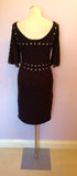 Temperley Black & Silver Rivet Trim Dress Size 10 - Whispers Dress Agency - Sold - 4