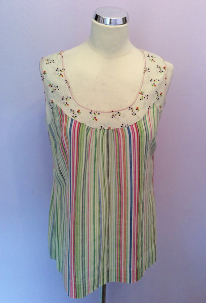 WHITE STUFF MULTICOLOURED STRIPE TOP SIZE 12 - Whispers Dress Agency - Womens Tops - 1