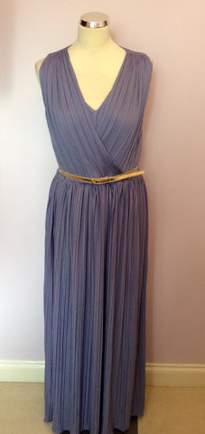 Vintage Shubette Of London Lavender Pleated Long Dress Size 18 UK 14/16 - Whispers Dress Agency - Sold - 1