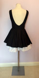 JONES & JONES BLACK & WHITE TRIM NETTED FULL SKIRT DRESS SIZE 10 - Whispers Dress Agency - Sold - 4