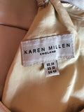 KAREN MILLEN CHAMPAGNE SATIN TIERED DRESS SIZE 14 - Whispers Dress Agency - Womens Dresses - 4