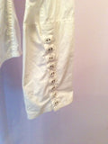 ALL SAINTS WHITE COTTON COLLARLESS SHIRT SIZE XL - Whispers Dress Agency - Sold - 3