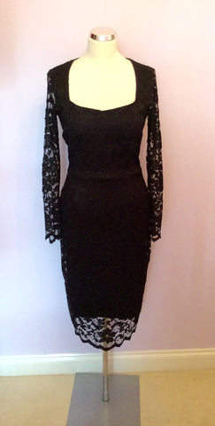 The Pretty Dress Company Black Lace Hourglass Dress Size 12 - Whispers Dress Agency - Sold - 1