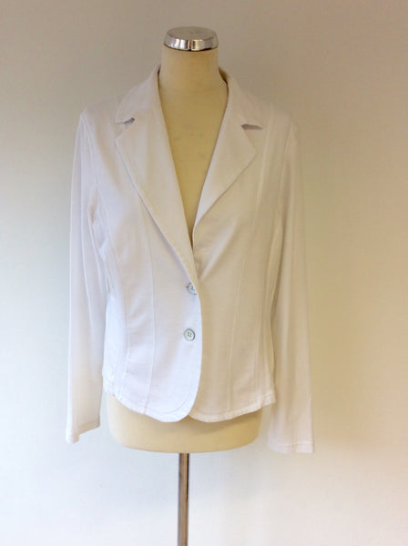 SANDWICH WHITE COTTON CARDIGAN/JACKET SIZE XL - Whispers Dress Agency - Sold - 1