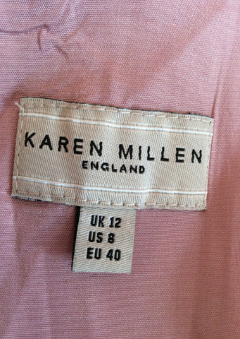 Karen Millen Pink Satin Pencil Dress Size 12 - Whispers Dress Agency - Womens Dresses - 3