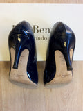 LK BENNETT SABIRA NAVY PATENT LEATHER HEELS SIZE 6/39 - Whispers Dress Agency - Sold - 6