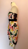 Karen Millen Floral Print Strapless Dress Size 12 & Matching Bag - Whispers Dress Agency - Womens Dresses - 3