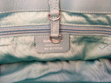 Salvatore Ferragamo Aqua & Green Leather & Canvas Shoulder Bag - Whispers Dress Agency - Sold - 5