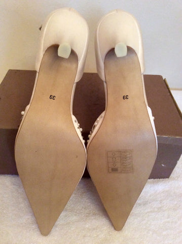 BRAND NEW MENBUR IVORY SATIN PEARL & JEWEL TRIM BRIDAL SHOES SIZE 6/39 - Whispers Dress Agency - Sold - 4