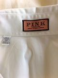 THOMAS PINK PLEATED FRONT WHITE FITTED SHIRT SIZE 12 - Whispers Dress Agency - Sold - 3