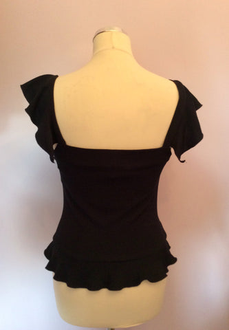 Joseph Ribkoff Dark Blue Frill Trim Top Size 12 - Whispers Dress Agency - Sold - 2