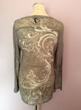 MARC AUREL GREY PRINT LONG SLEEVE TOP SIZE 42 UK 14 - Whispers Dress Agency - Womens Tops - 2