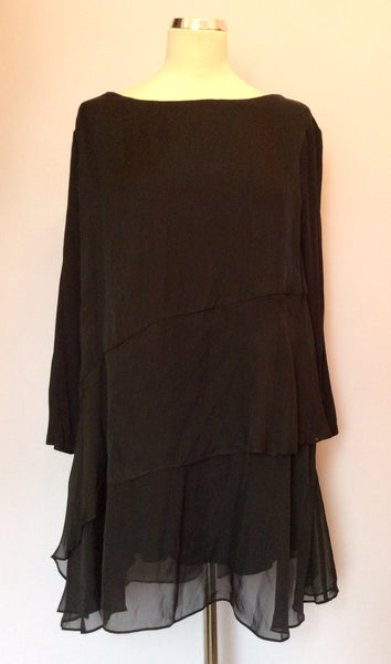 Brand New Phase Eight Black Silk Tiered Top Size 18 - Whispers Dress Agency - Sold - 1