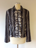 JOSEPH RIBKOFF BLACK & WHITE PRINT TOP & JACKET SIZE 16 - Whispers Dress Agency - Sold - 2