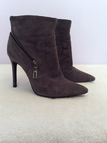 Schutz Grey Suede Ankle Boots Size 4/37 - Whispers Dress Agency - Sold - 2