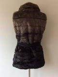 RINO & PELLE GREY FAUX FUR BELTED GILET SIZE 40 UK 12 - Whispers Dress Agency - Sold - 4