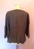 Q'NEEL DARK GREY LINEN BLEND TOP SIZE 16 - Whispers Dress Agency - Sold - 2