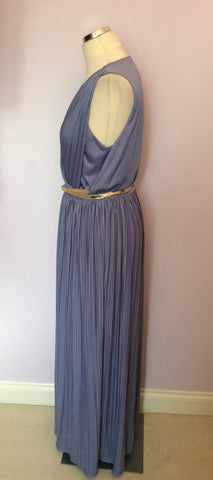 Vintage Shubette Of London Lavender Pleated Long Dress Size 18 UK 14/16 - Whispers Dress Agency - Sold - 2