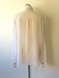 RELIGION WHITE SEMI SHEER LONG SLEEVE SHIRT SIZE 14 - Whispers Dress Agency - Womens Shirts & Blouses - 2