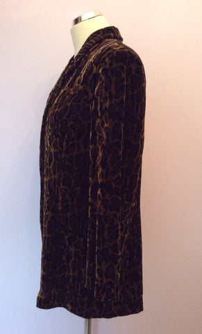 Olsen Brown Leopard Print Velvet Jacket Size 12 - Whispers Dress Agency - Womens Suits & Tailoring - 2