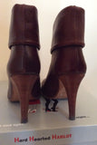 HARD HEARTED HARLOT RUBINO BROWN LEATHER ANKLE BOOTS SIZE 3.5/36 - Whispers Dress Agency - Womens Boots - 4