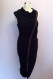 All Saints Taka Gisele Black Rouched Zip Dress Size 10 - Whispers Dress Agency - Sold - 4