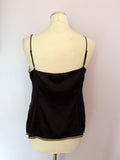 KAREN MILLEN BLACK SILK EMBELISHED CAMISOLE TOP SIZE 14 - Whispers Dress Agency - Sold - 3