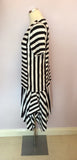 MARKS & SPENCER BLACK & WHITE STRIPED DRESS SIZE 14 - Whispers Dress Agency - Womens Dresses - 2