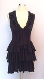 Temperley Black Silk, Merino Wool & Cashmere Tiered Dress Size M - Whispers Dress Agency - Womens Dresses - 3