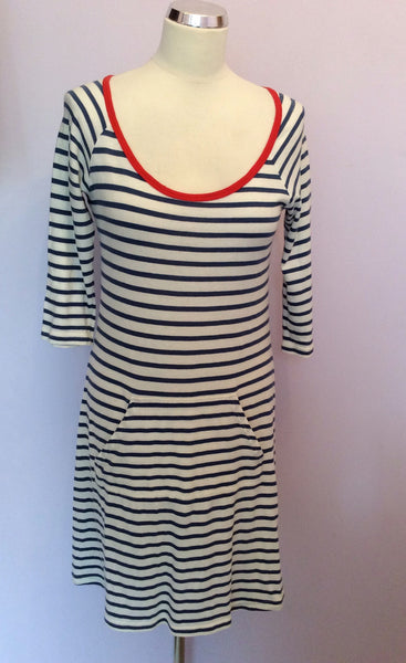 JUICY COUTURE BLUE & WHITE STRIPE COTTON DRESS SIZE S