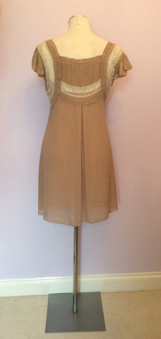 Temperley Fawn Silk & Lace Trim Dress Size 10 - Whispers Dress Agency - Womens Dresses - 4