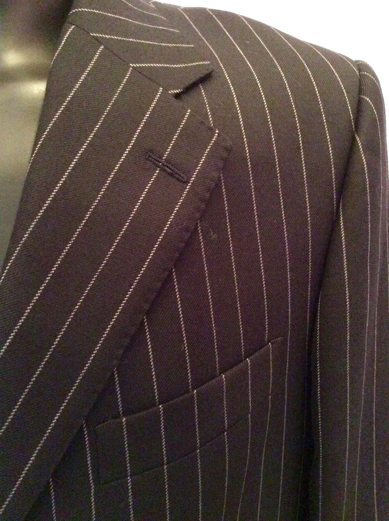 Aquascutum Charcoal Pinstripe Wool Suit Jacket Size 42L – Whispers ...