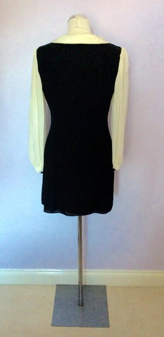 Temperley Black & Cream Silk Dress Size 10 - Whispers Dress Agency - Womens Dresses - 4