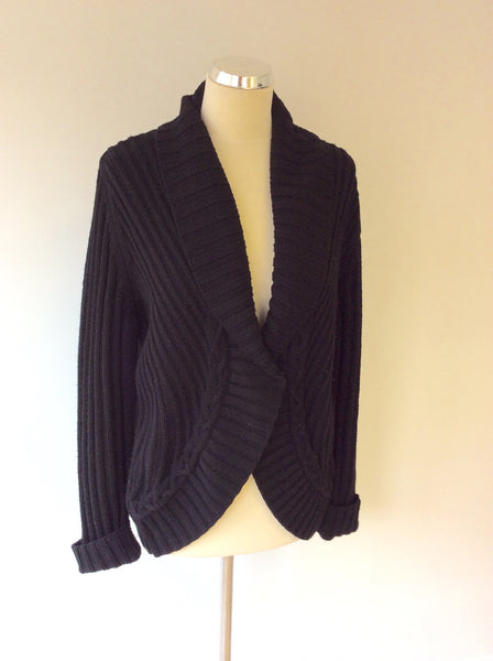 BASLER BLACK CHUNKY KNIT CARDIGAN SIZE 18 - Whispers Dress Agency - Womens Knitwear - 1